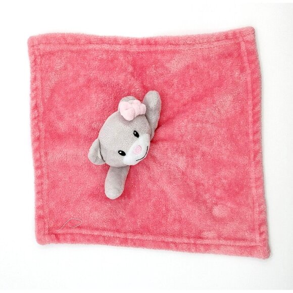 Nemcor Gray Bear Lovey Pink Security Blanket Plush Stuffed Animal Toy - Picture 3 of 4